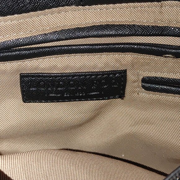 London Fog Black Handbag Tote Bag Crossbody Strap Multiple Compartments Medium - Picture 3 of 14